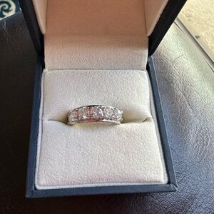 Dazzling Silver and White Gemstone Ring